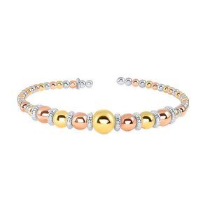 NEW 925 SILVER BALL BRACELET MULTI COLOR 8”